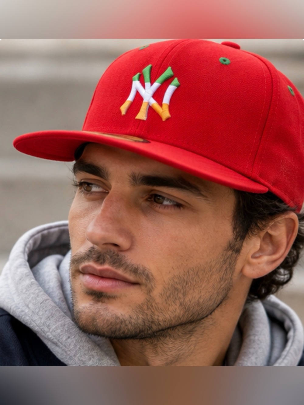 New Era NY Yankees 59FIFTY Italian Italy Fitted Hat Red 7 5/8 new